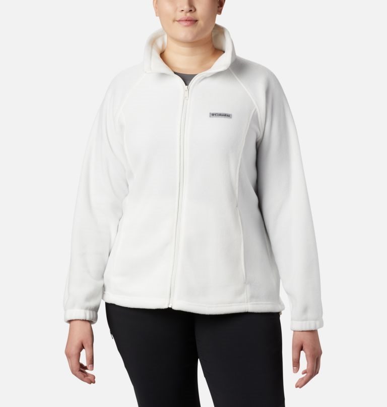 Women\'s Columbia Benton Springs Full Zip Jackets White | Plus Size CA-OL185